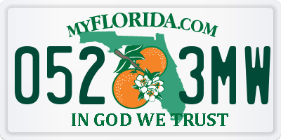 FL license plate 0523MW