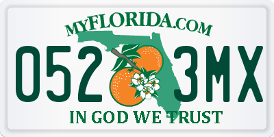 FL license plate 0523MX