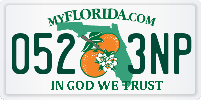 FL license plate 0523NP