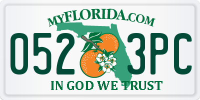 FL license plate 0523PC