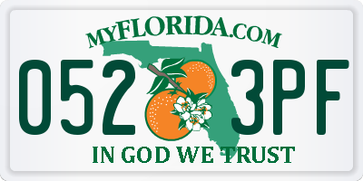FL license plate 0523PF