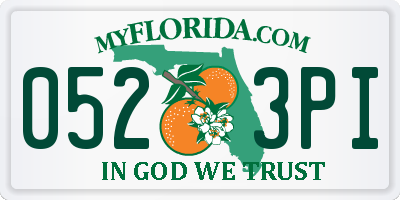 FL license plate 0523PI