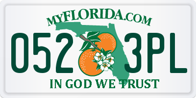 FL license plate 0523PL