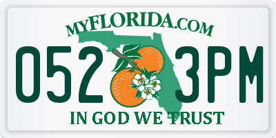 FL license plate 0523PM