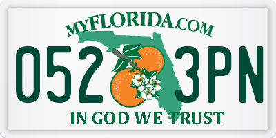 FL license plate 0523PN