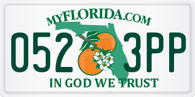 FL license plate 0523PP