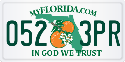 FL license plate 0523PR