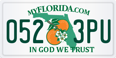 FL license plate 0523PU