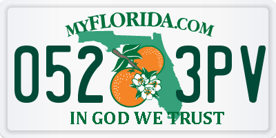 FL license plate 0523PV