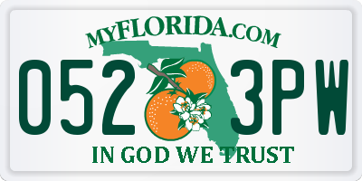 FL license plate 0523PW