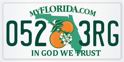 FL license plate 0523RG