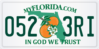 FL license plate 0523RI