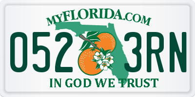 FL license plate 0523RN