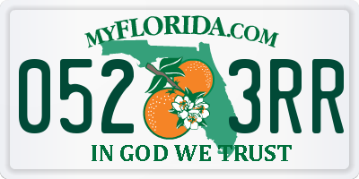 FL license plate 0523RR