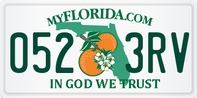 FL license plate 0523RV