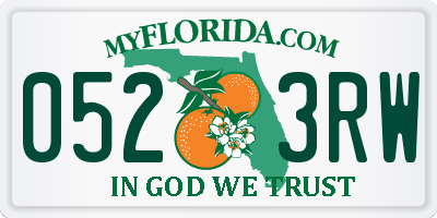 FL license plate 0523RW