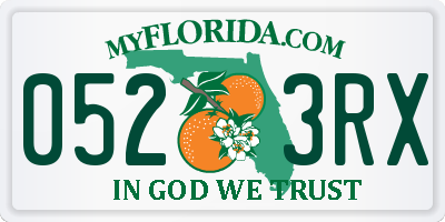 FL license plate 0523RX