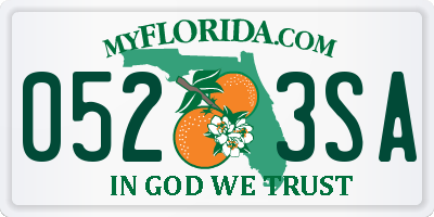 FL license plate 0523SA