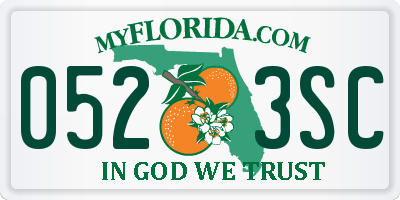 FL license plate 0523SC