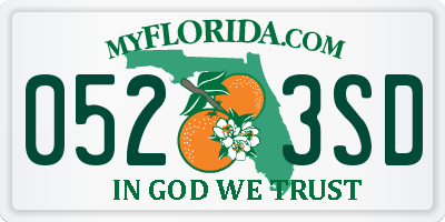 FL license plate 0523SD