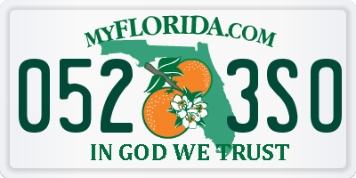 FL license plate 0523SO