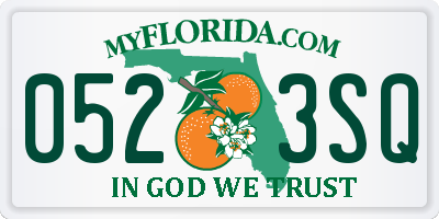 FL license plate 0523SQ