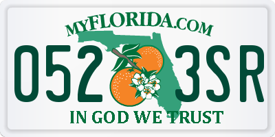 FL license plate 0523SR