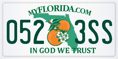 FL license plate 0523SS