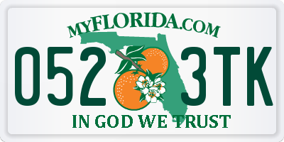 FL license plate 0523TK