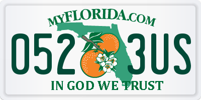 FL license plate 0523US