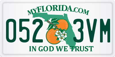 FL license plate 0523VM