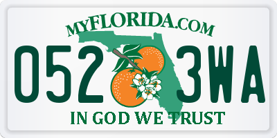 FL license plate 0523WA
