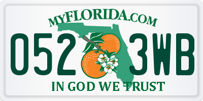 FL license plate 0523WB