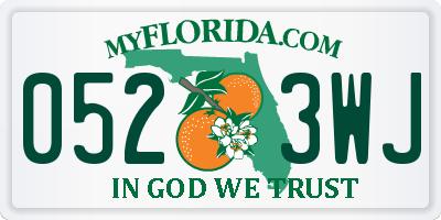 FL license plate 0523WJ