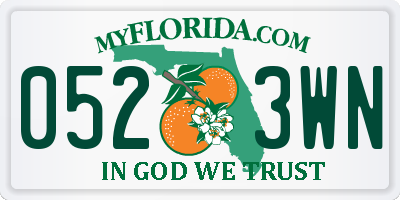 FL license plate 0523WN