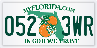 FL license plate 0523WR