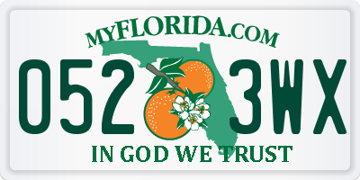 FL license plate 0523WX
