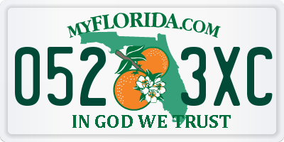 FL license plate 0523XC