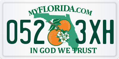 FL license plate 0523XH