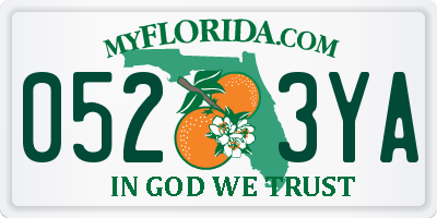 FL license plate 0523YA