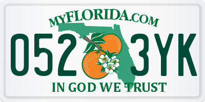 FL license plate 0523YK