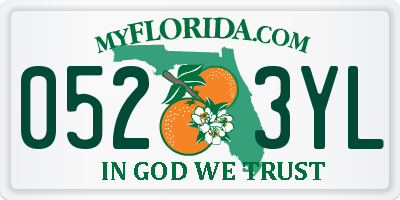 FL license plate 0523YL