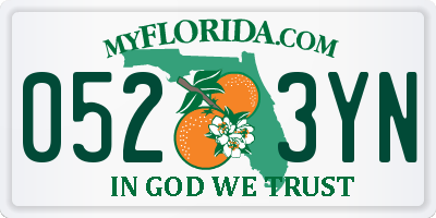 FL license plate 0523YN