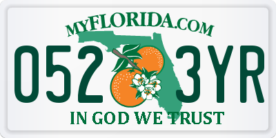 FL license plate 0523YR
