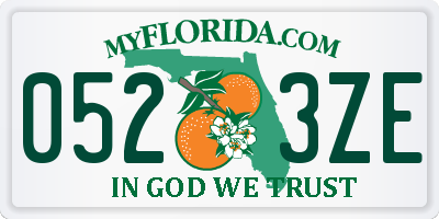 FL license plate 0523ZE