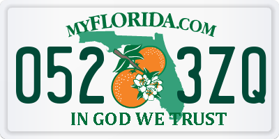 FL license plate 0523ZQ
