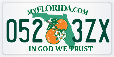 FL license plate 0523ZX