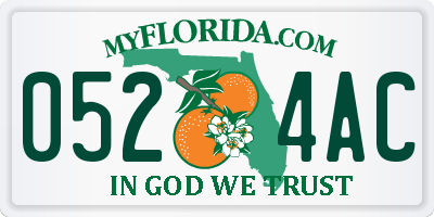 FL license plate 0524AC