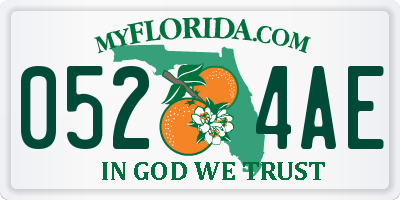 FL license plate 0524AE