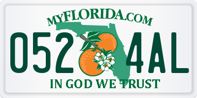 FL license plate 0524AL